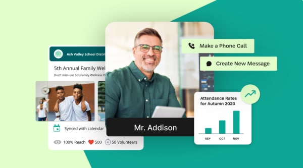 Illustrating the many ways school administrator Mr. Addison can communicate to families.